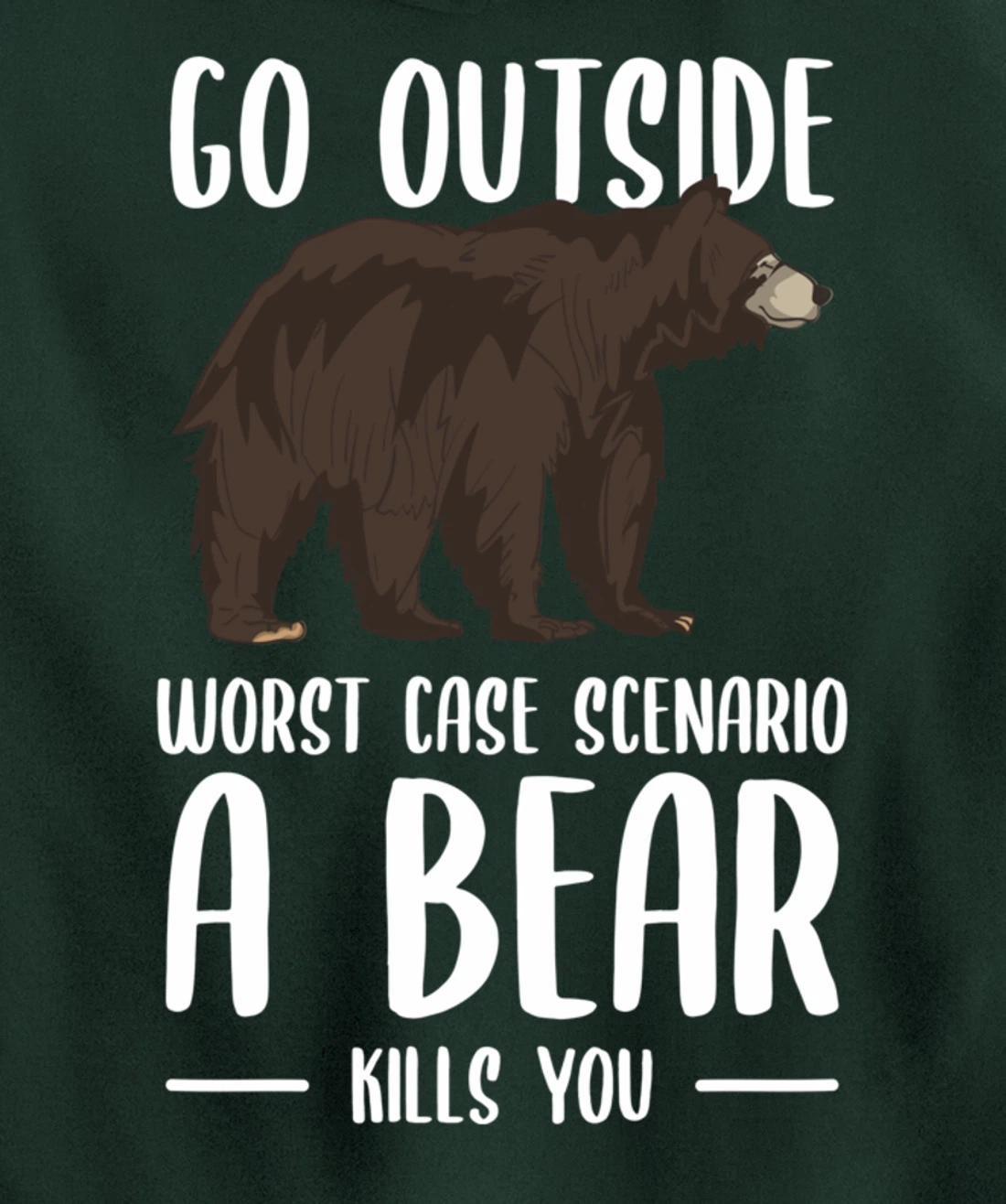 Go Outside Worst Case Scenario A Bear Kills You Camping Pullover Hoodie