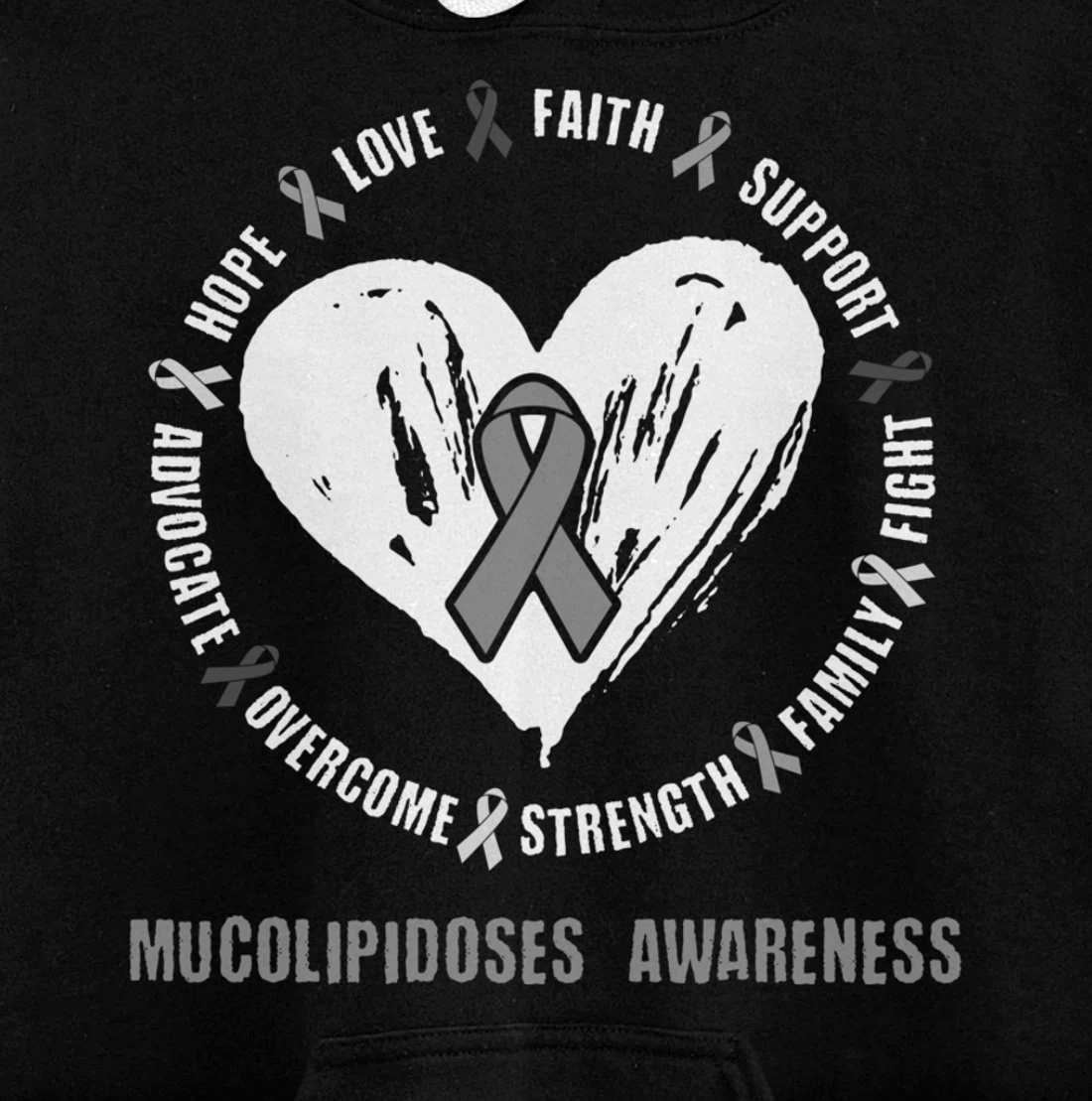 Mucolipidoses Awareness Brain Disease Related heart Ribbon Pullover Hoodie