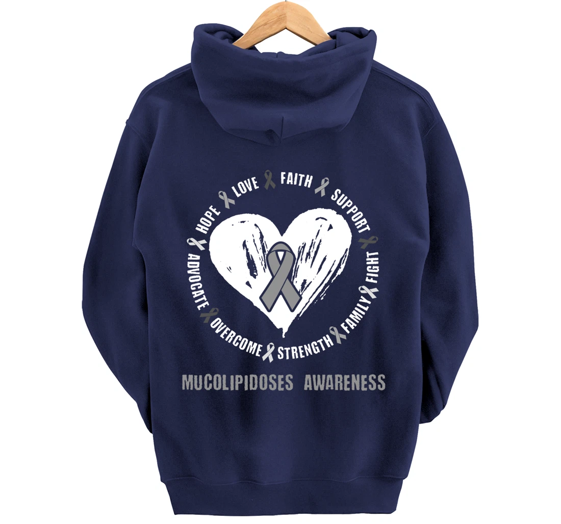 Mucolipidoses Awareness Brain Disease Related heart Ribbon Pullover Hoodie