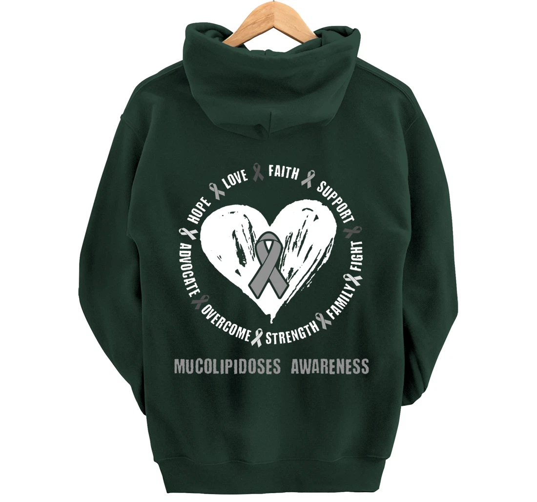 Mucolipidoses Awareness Brain Disease Related heart Ribbon Pullover Hoodie