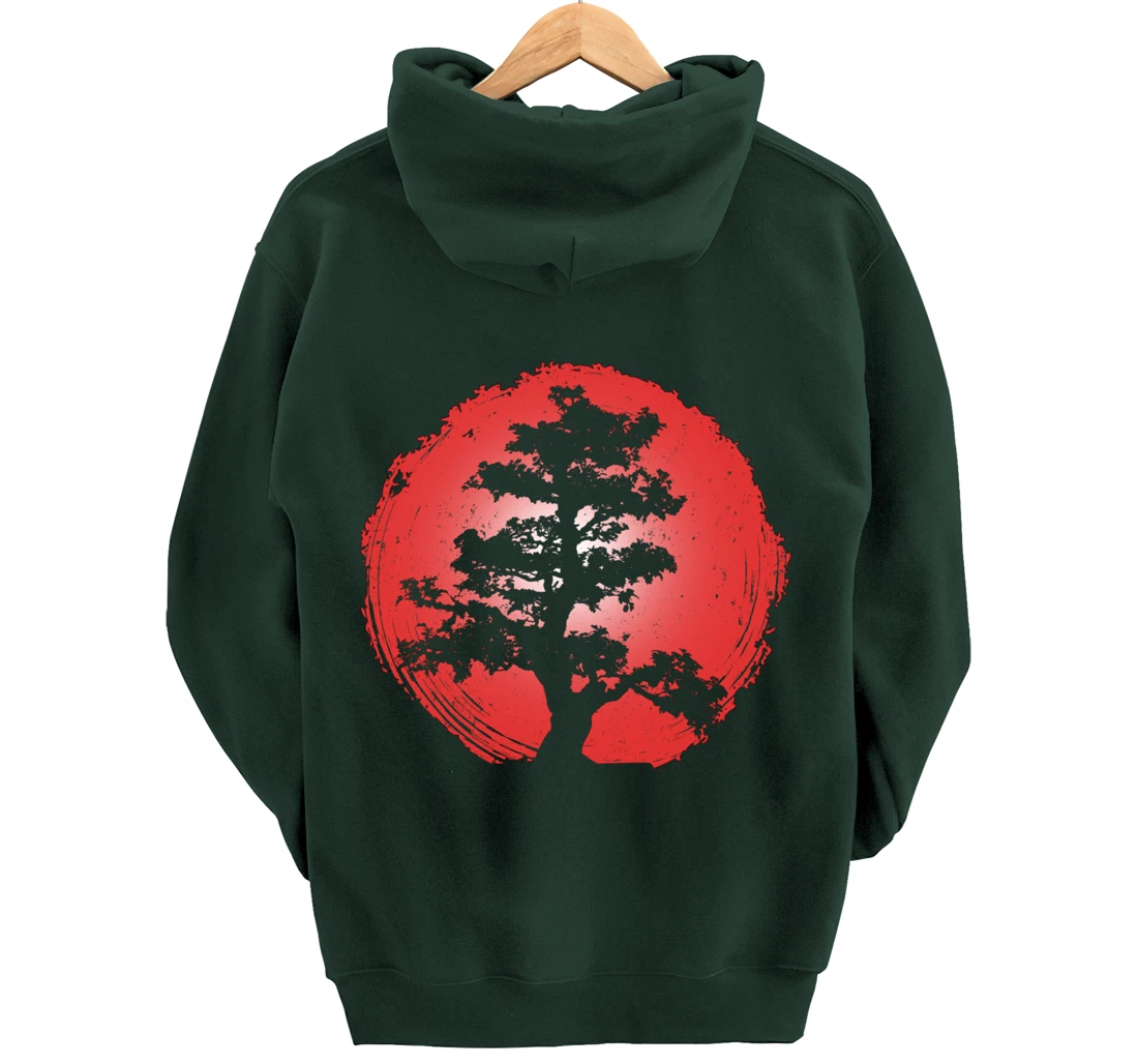 Japanese Bonsai Tree Zen Master Buddhism Penjing Bonsai Pullover Hoodie