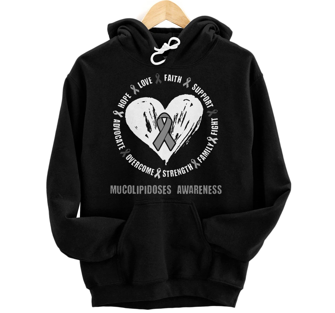 Mucolipidoses Awareness Brain Disease Related heart Ribbon Pullover Hoodie