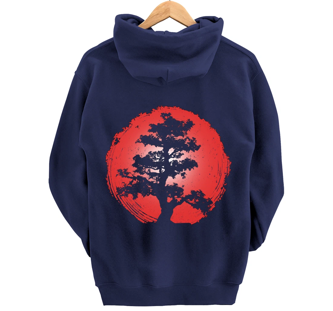 Japanese Bonsai Tree Zen Master Buddhism Penjing Bonsai Pullover Hoodie