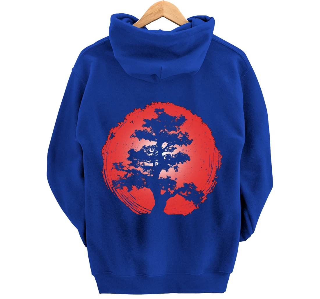 Japanese Bonsai Tree Zen Master Buddhism Penjing Bonsai Pullover Hoodie