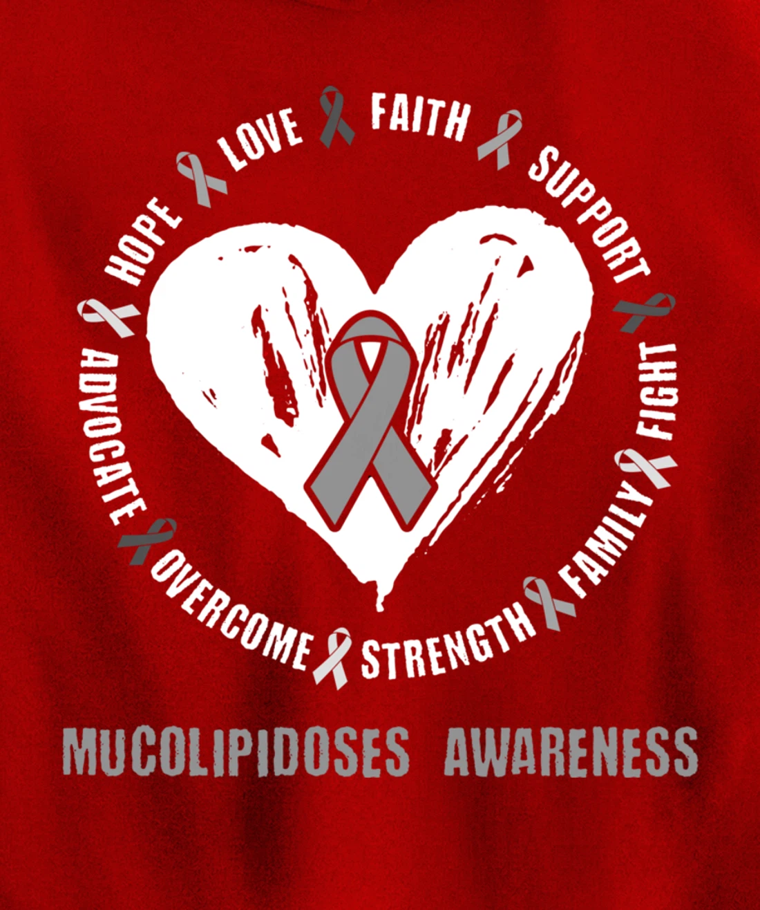 Mucolipidoses Awareness Brain Disease Related heart Ribbon Pullover Hoodie