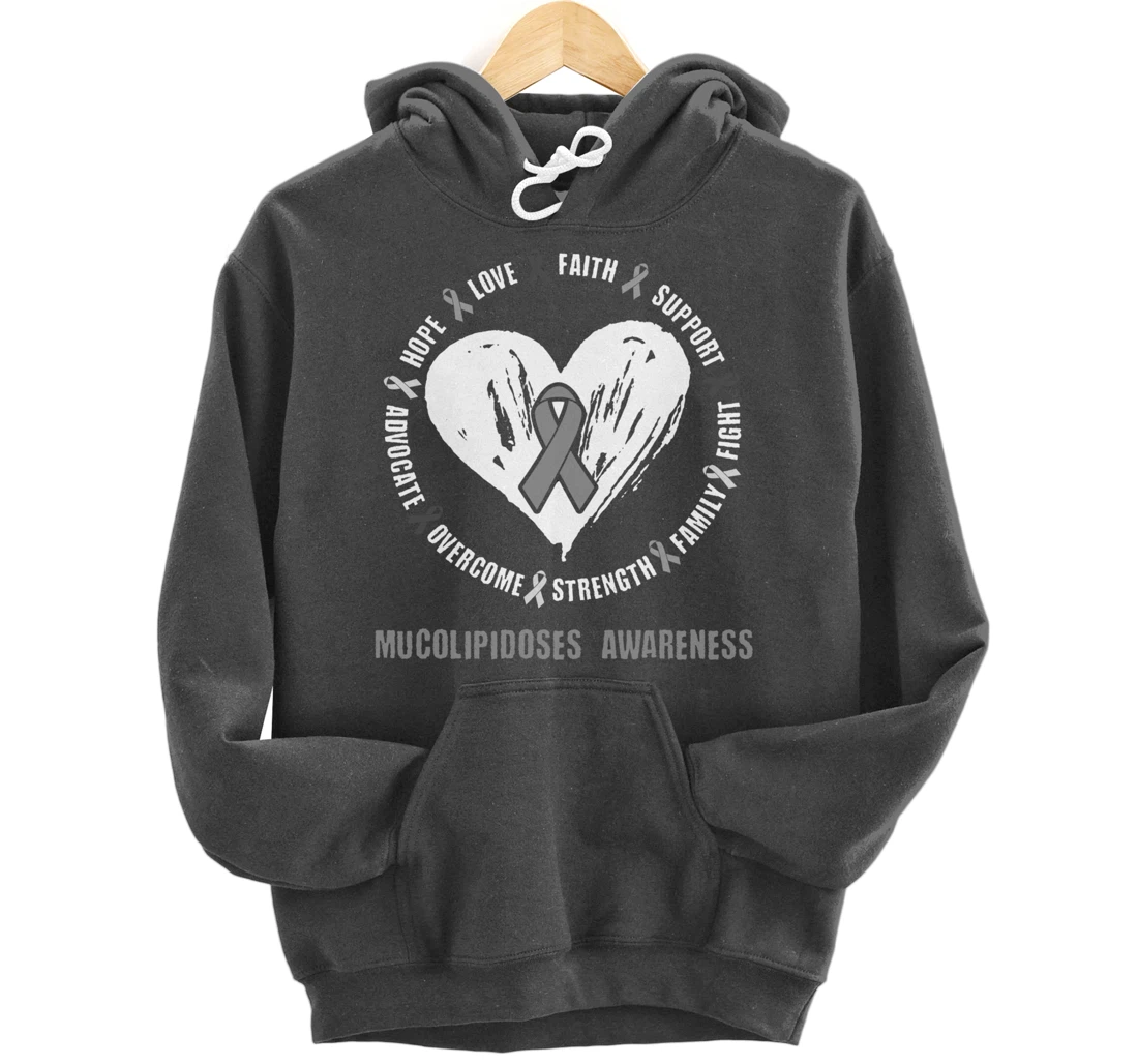 Mucolipidoses Awareness Brain Disease Related heart Ribbon Pullover Hoodie