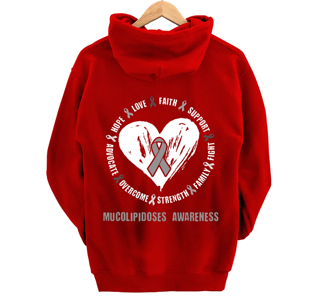 Mucolipidoses Awareness Brain Disease Related heart Ribbon Pullover Hoodie
