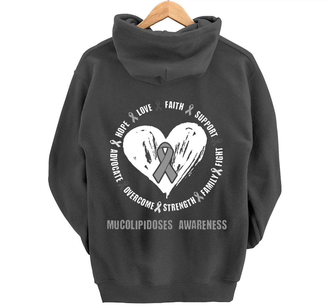 Mucolipidoses Awareness Brain Disease Related heart Ribbon Pullover Hoodie