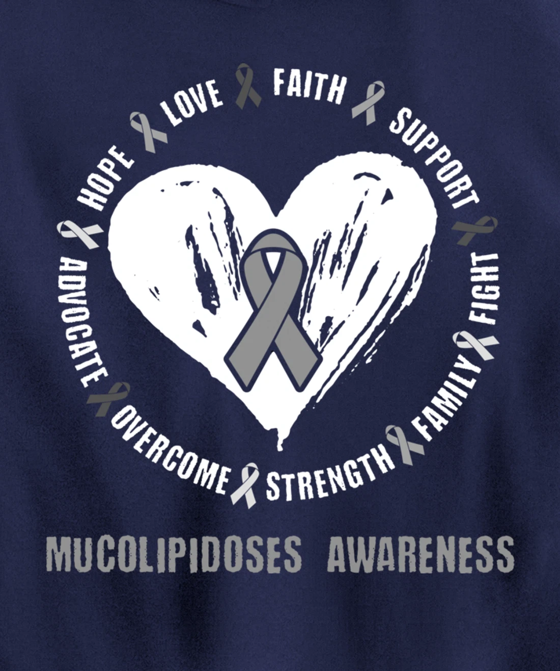 Mucolipidoses Awareness Brain Disease Related heart Ribbon Pullover Hoodie