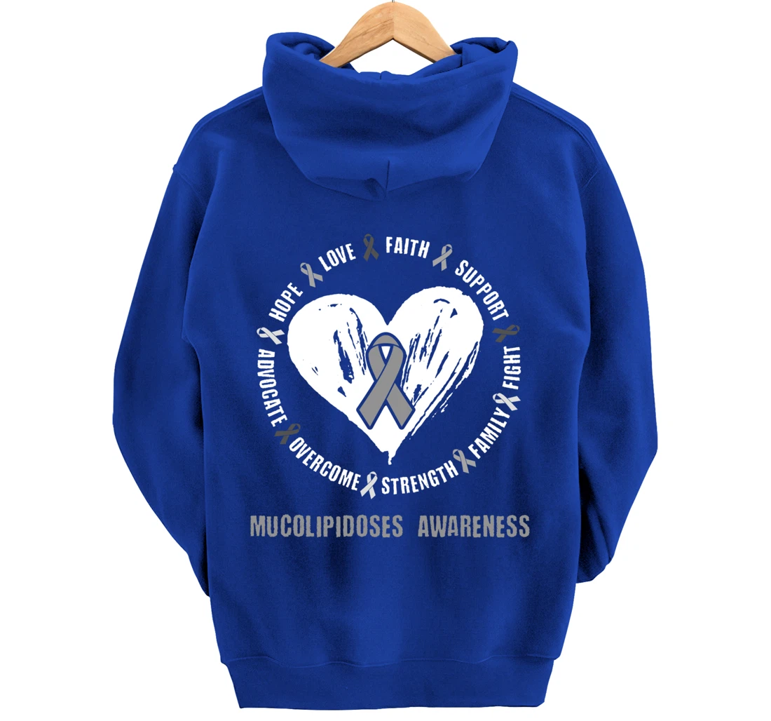 Mucolipidoses Awareness Brain Disease Related heart Ribbon Pullover Hoodie