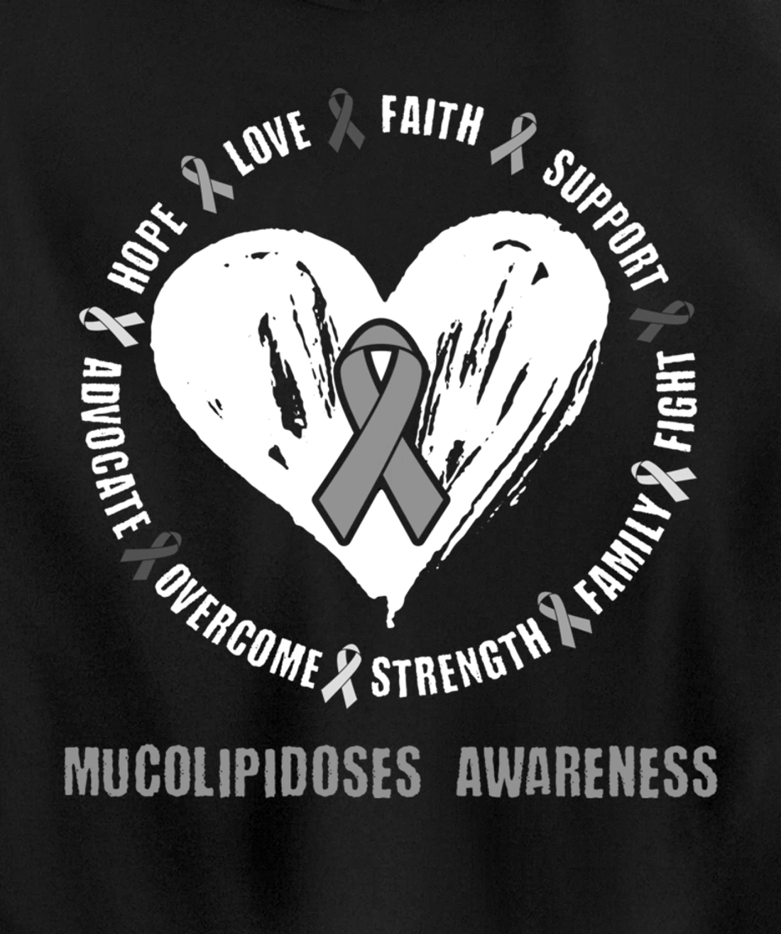 Mucolipidoses Awareness Brain Disease Related heart Ribbon Pullover Hoodie