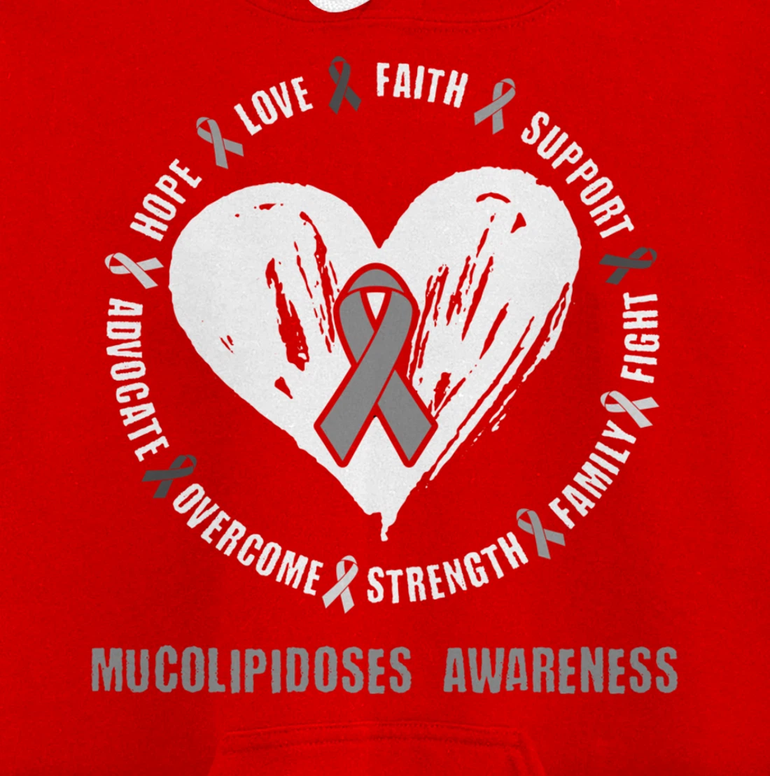 Mucolipidoses Awareness Brain Disease Related heart Ribbon Pullover Hoodie
