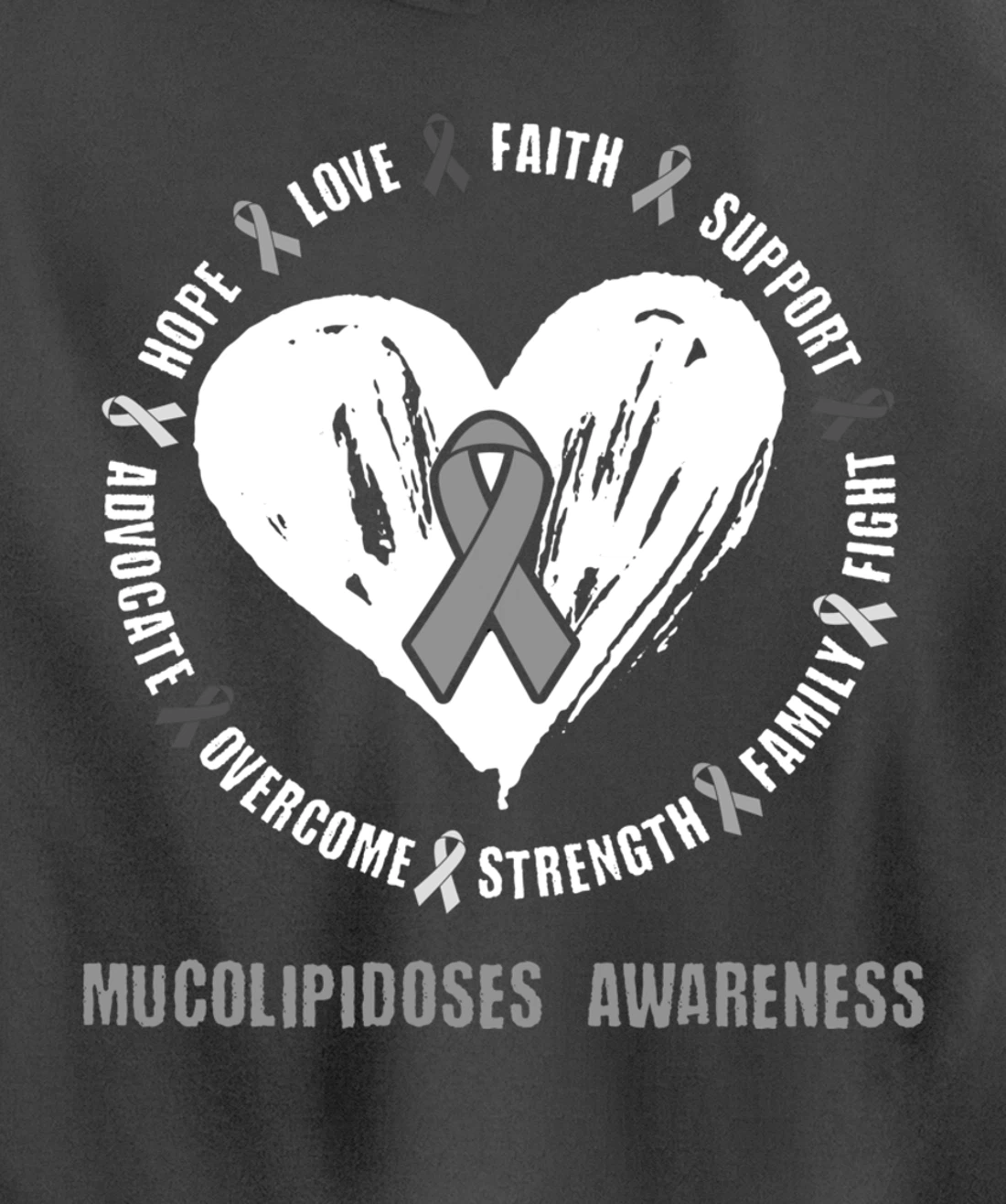 Mucolipidoses Awareness Brain Disease Related heart Ribbon Pullover Hoodie
