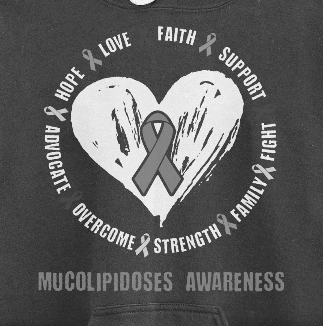 Mucolipidoses Awareness Brain Disease Related heart Ribbon Pullover Hoodie