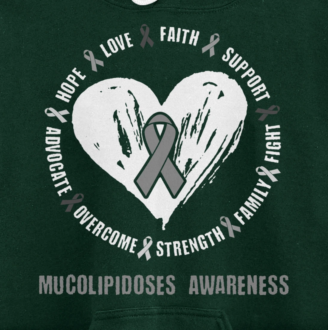 Mucolipidoses Awareness Brain Disease Related heart Ribbon Pullover Hoodie