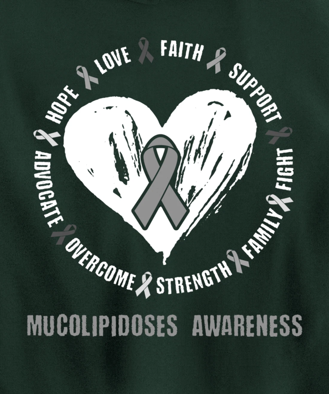 Mucolipidoses Awareness Brain Disease Related heart Ribbon Pullover Hoodie