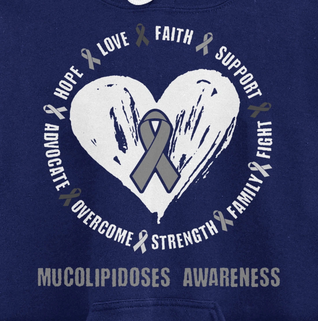 Mucolipidoses Awareness Brain Disease Related heart Ribbon Pullover Hoodie