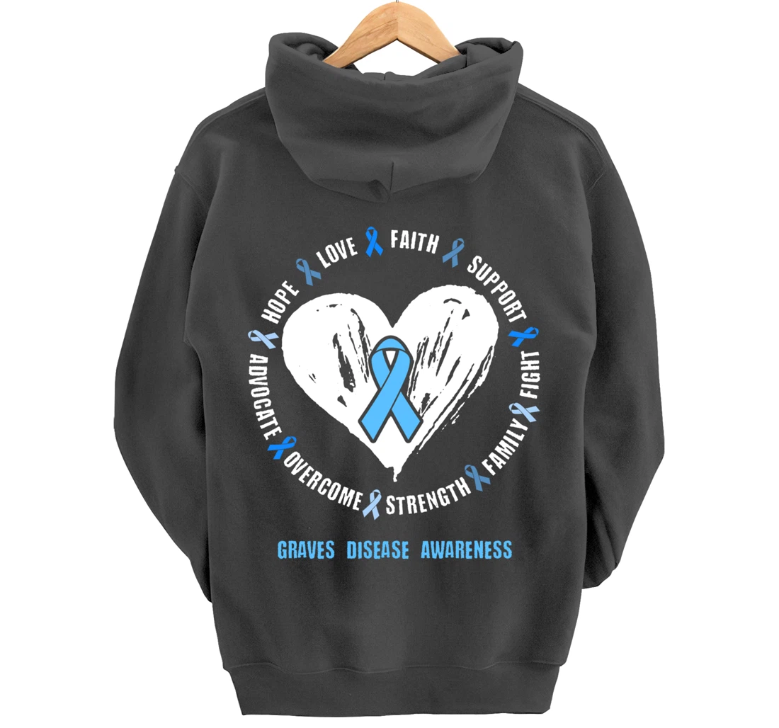 Graves Disease Awareness Begbie disease Related heart Ribbon Pullover Hoodie