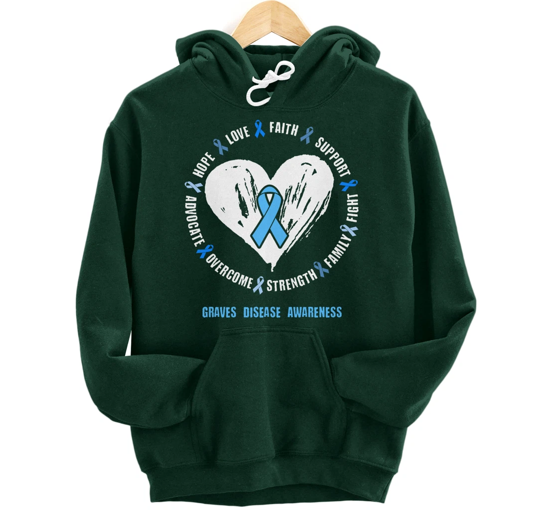 Graves Disease Awareness Begbie disease Related heart Ribbon Pullover Hoodie