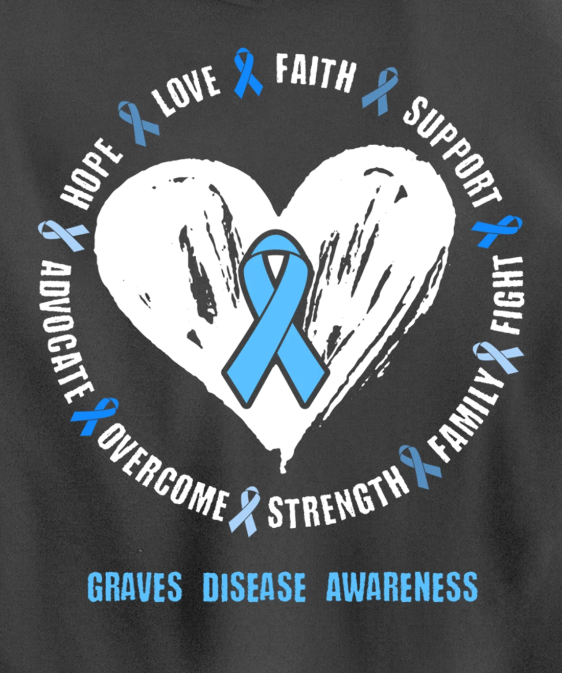 Graves Disease Awareness Begbie disease Related heart Ribbon Pullover Hoodie
