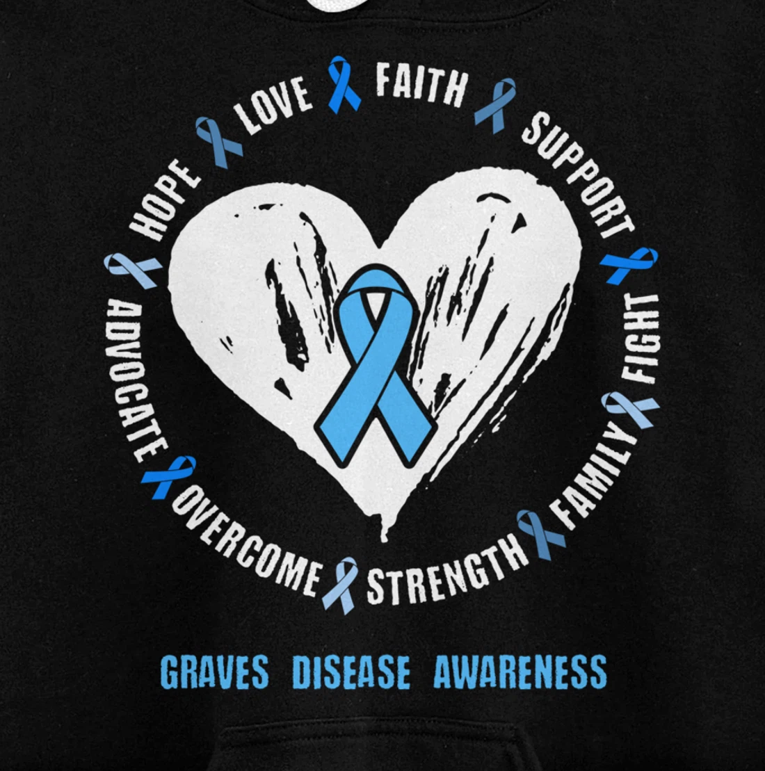 Graves Disease Awareness Begbie disease Related heart Ribbon Pullover Hoodie