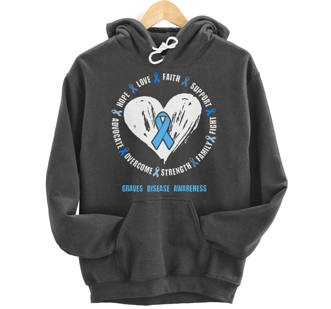 Graves Disease Awareness Begbie disease Related heart Ribbon Pullover Hoodie
