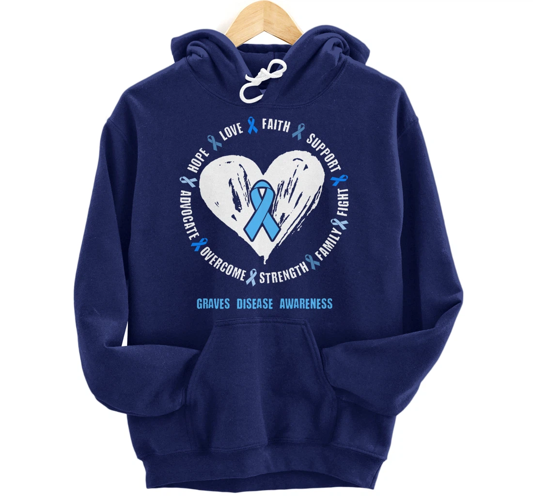 Graves Disease Awareness Begbie disease Related heart Ribbon Pullover Hoodie