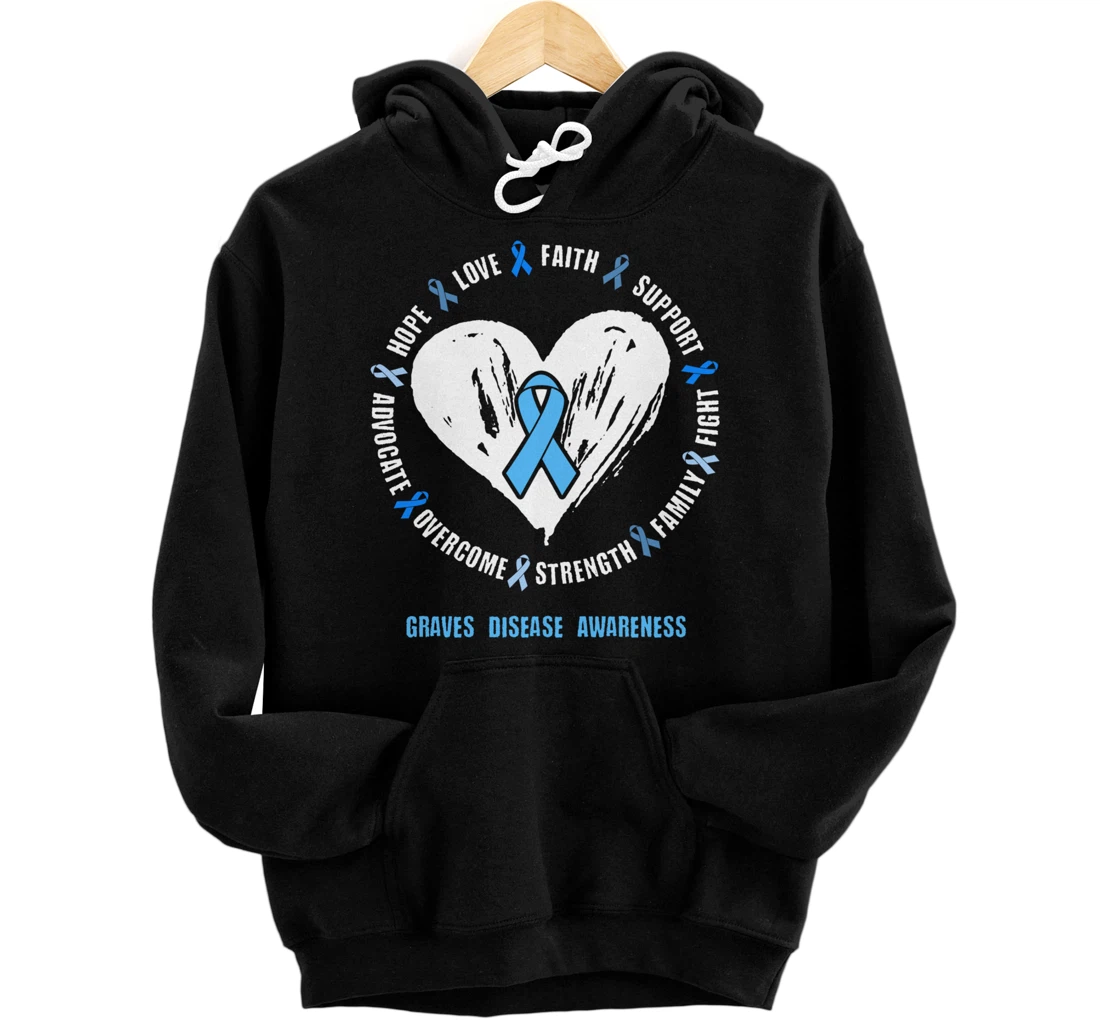 Graves Disease Awareness Begbie disease Related heart Ribbon Pullover Hoodie