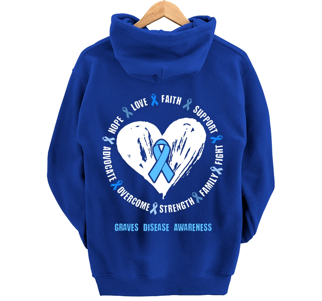 Graves Disease Awareness Begbie disease Related heart Ribbon Pullover Hoodie