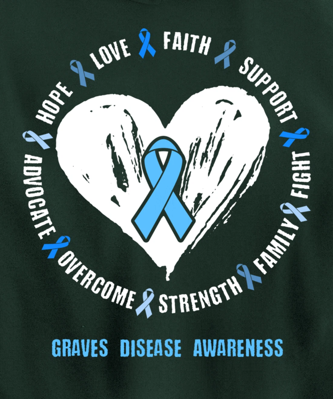 Graves Disease Awareness Begbie disease Related heart Ribbon Pullover Hoodie