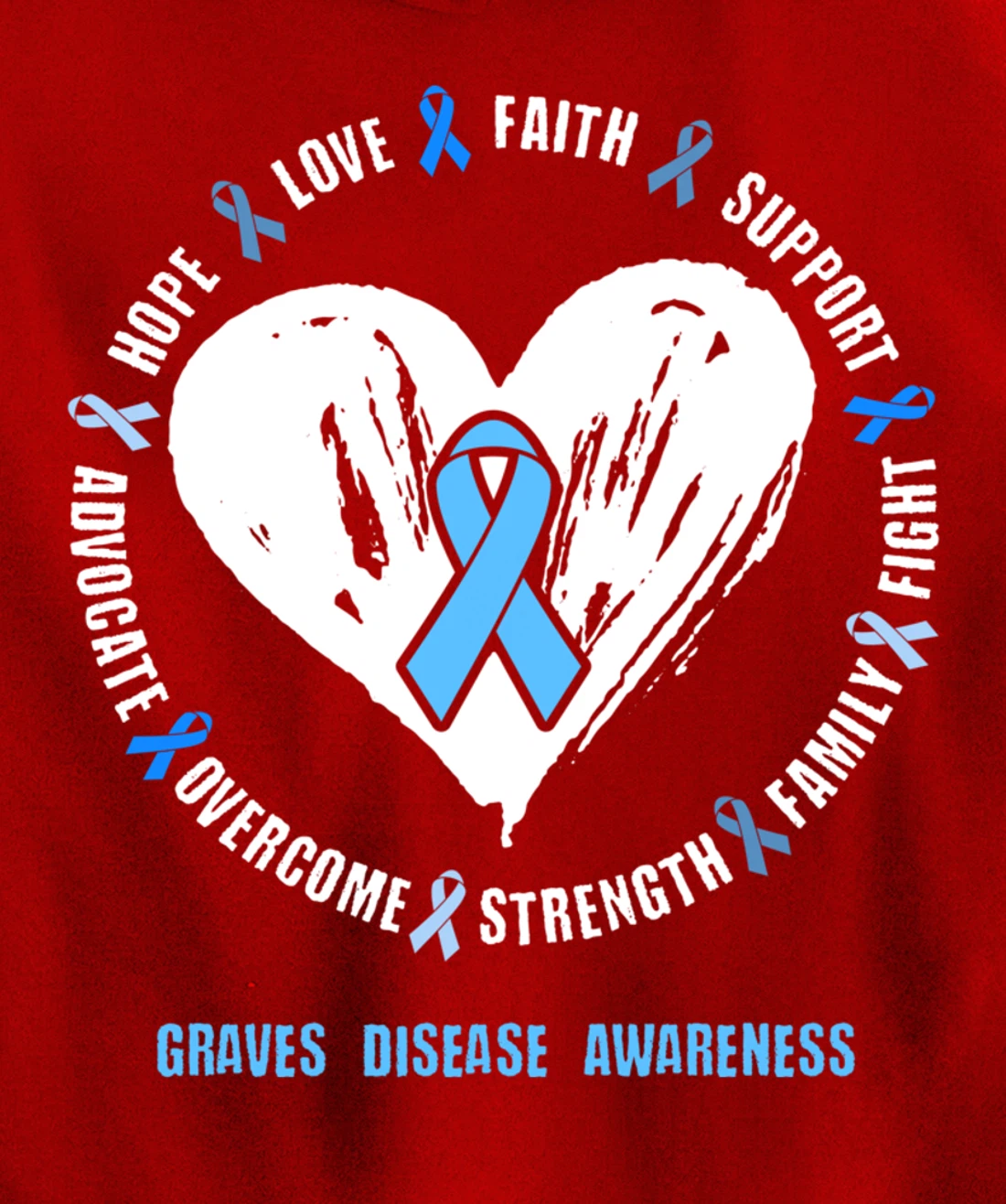 Graves Disease Awareness Begbie disease Related heart Ribbon Pullover Hoodie