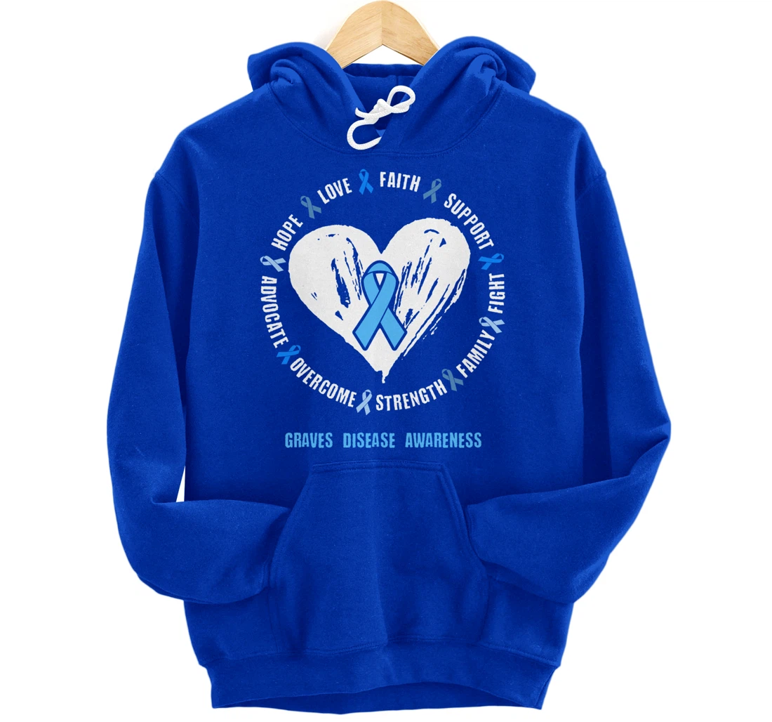 Graves Disease Awareness Begbie disease Related heart Ribbon Pullover Hoodie