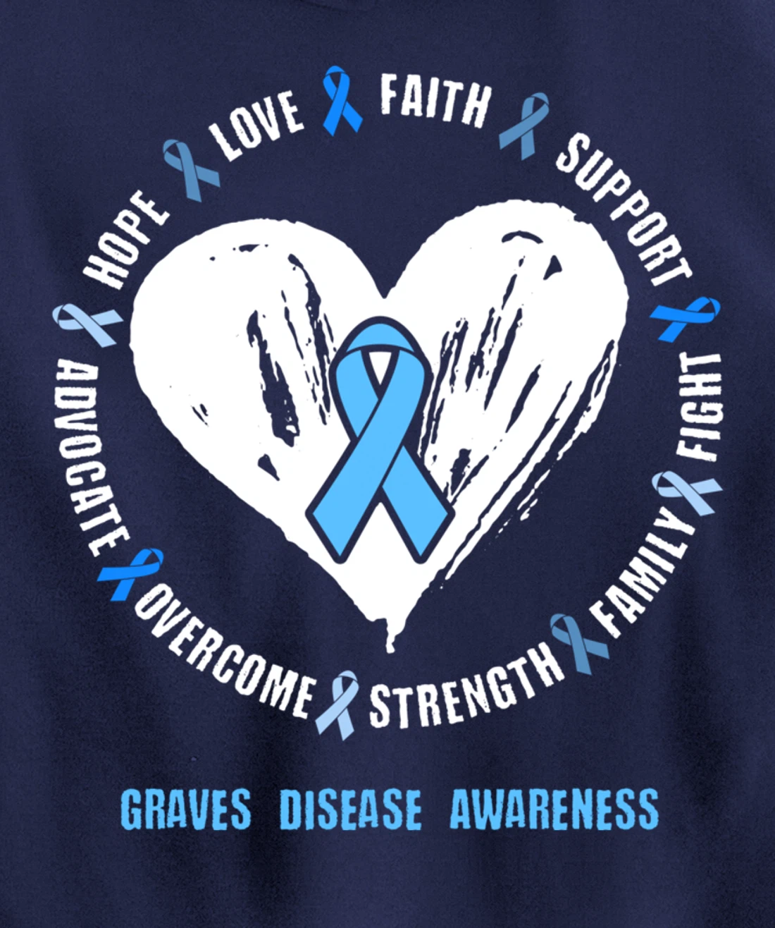 Graves Disease Awareness Begbie disease Related heart Ribbon Pullover Hoodie
