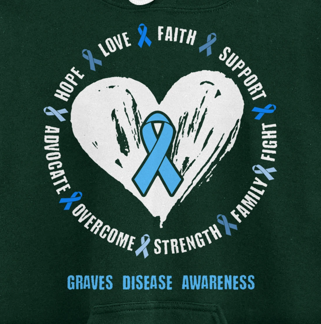Graves Disease Awareness Begbie disease Related heart Ribbon Pullover Hoodie
