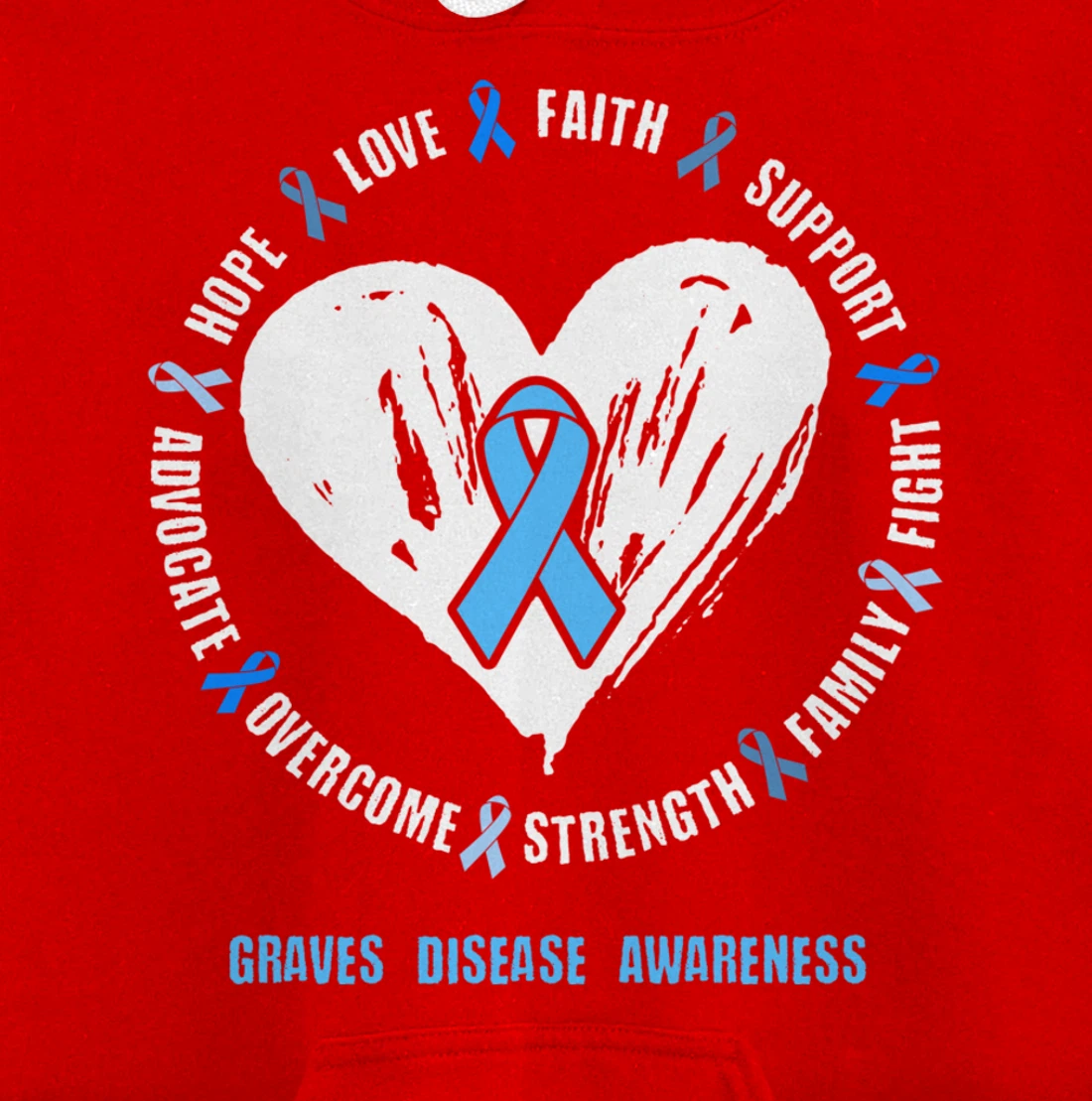 Graves Disease Awareness Begbie disease Related heart Ribbon Pullover Hoodie