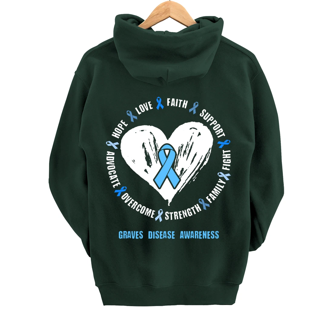 Graves Disease Awareness Begbie disease Related heart Ribbon Pullover Hoodie
