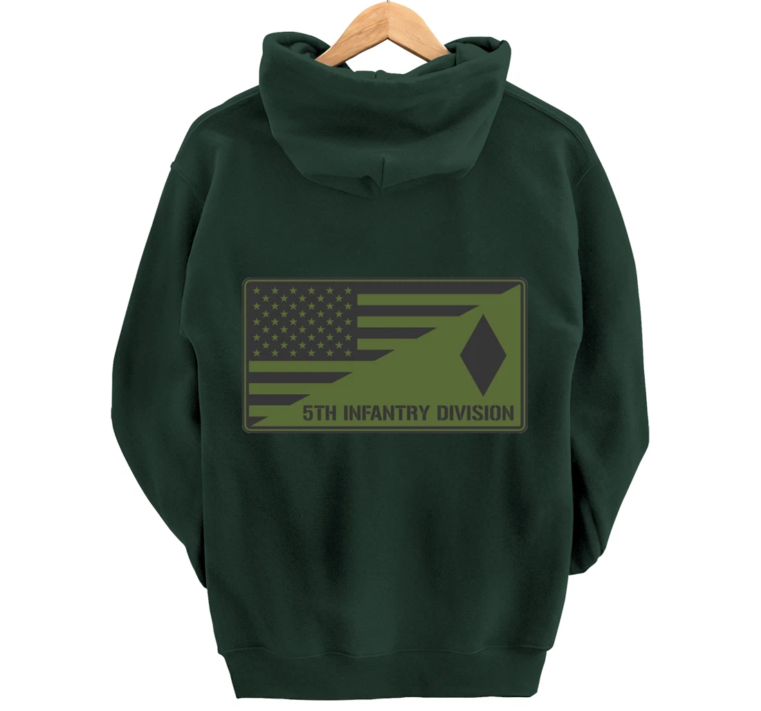 5th Infantry Division American Flag Pullover Hoodie