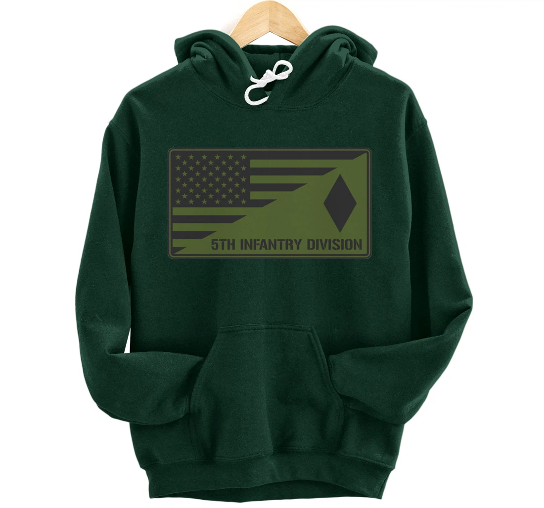 5th Infantry Division American Flag Pullover Hoodie