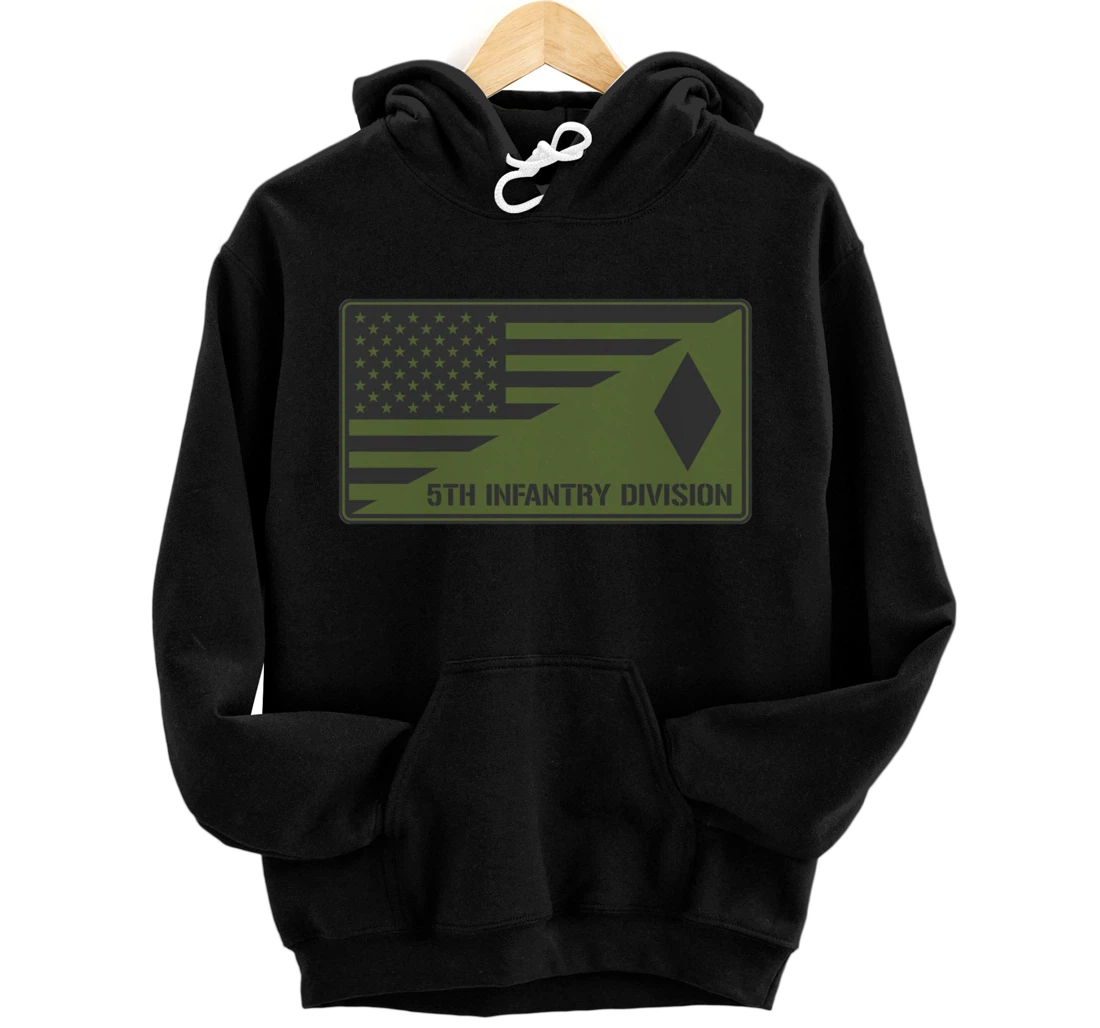 5th Infantry Division American Flag Pullover Hoodie
