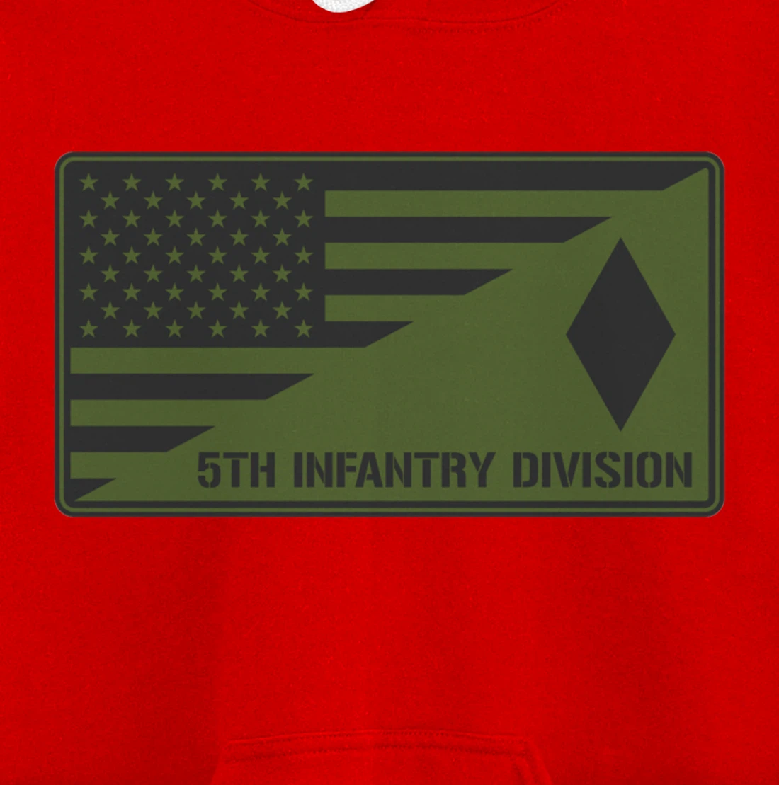 5th Infantry Division American Flag Pullover Hoodie