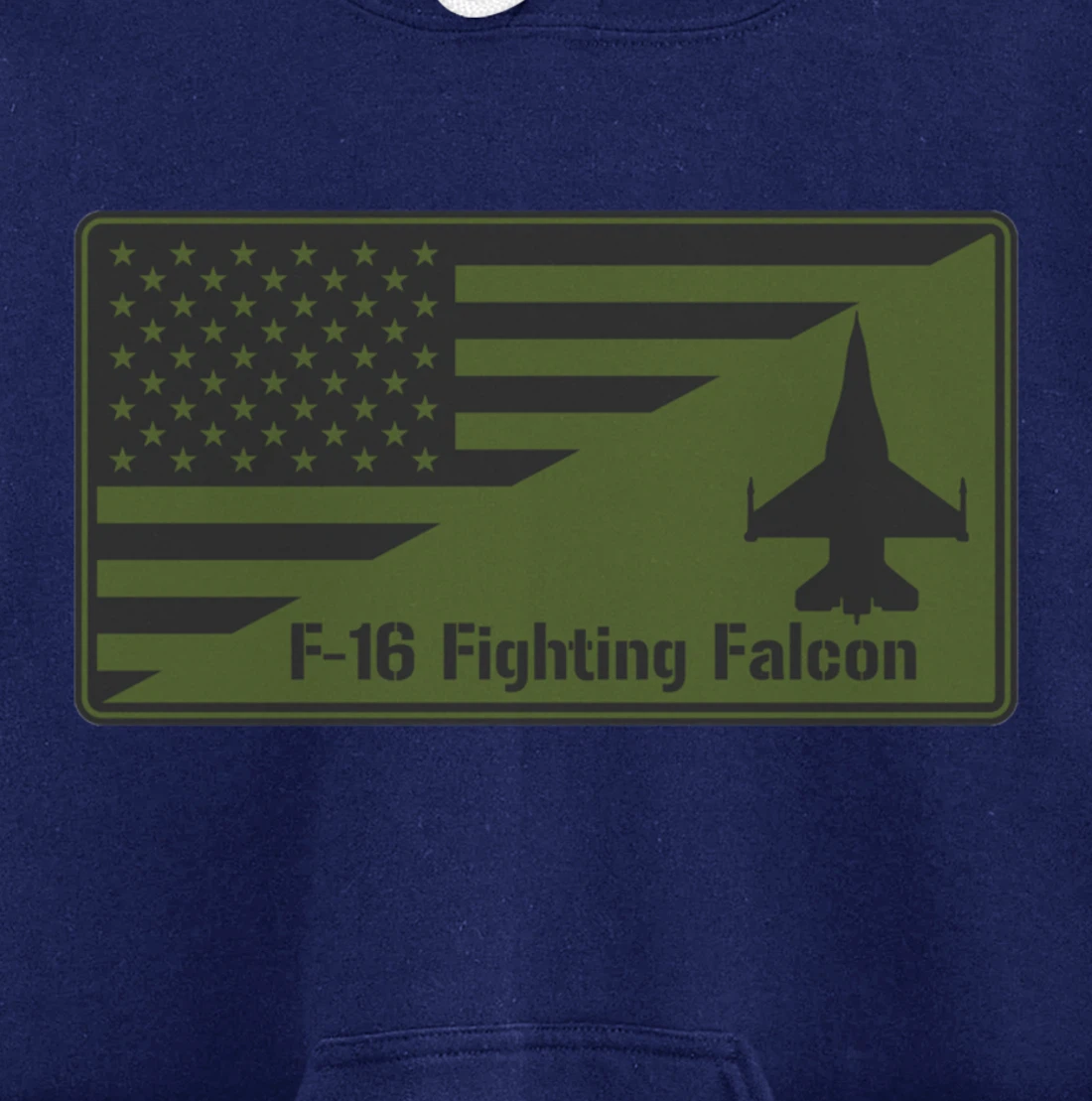 F-16 Fighting Falcon American Flag Patch Pullover Hoodie