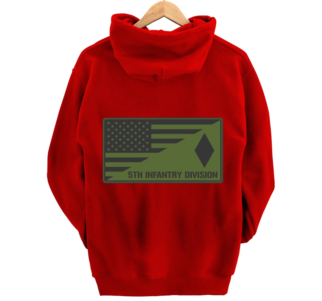 5th Infantry Division American Flag Pullover Hoodie