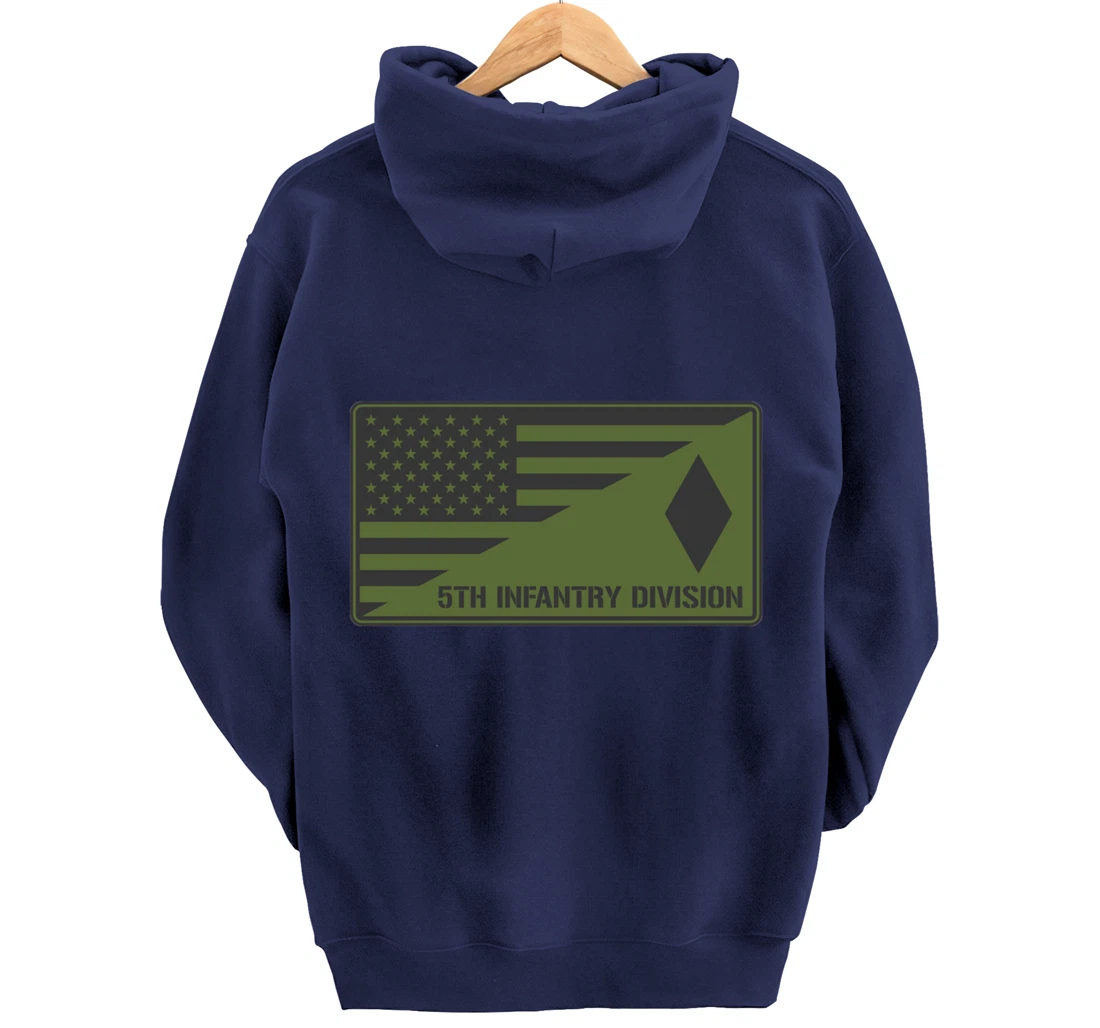 5th Infantry Division American Flag Pullover Hoodie