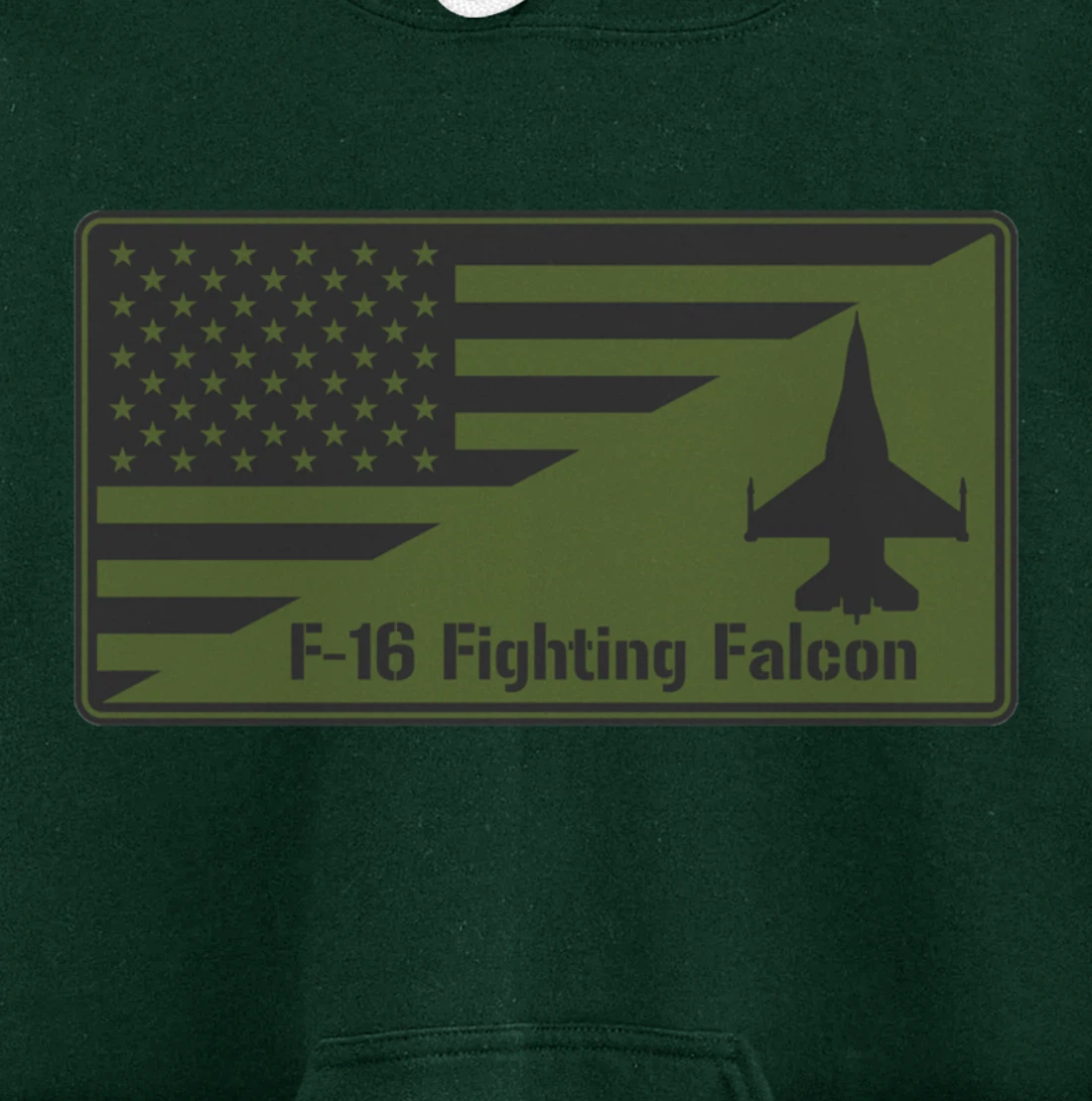 F-16 Fighting Falcon American Flag Patch Pullover Hoodie