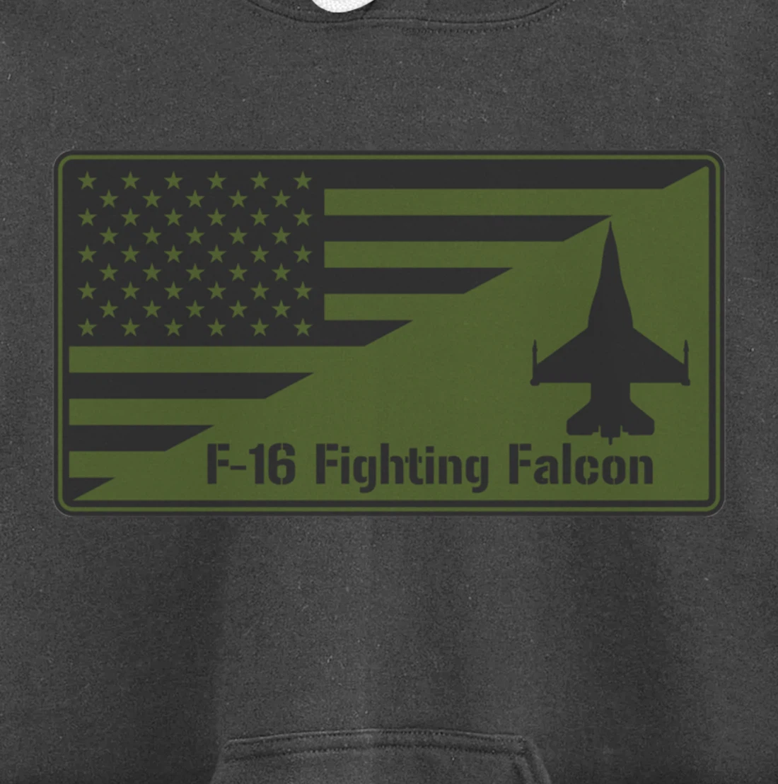 F-16 Fighting Falcon American Flag Patch Pullover Hoodie