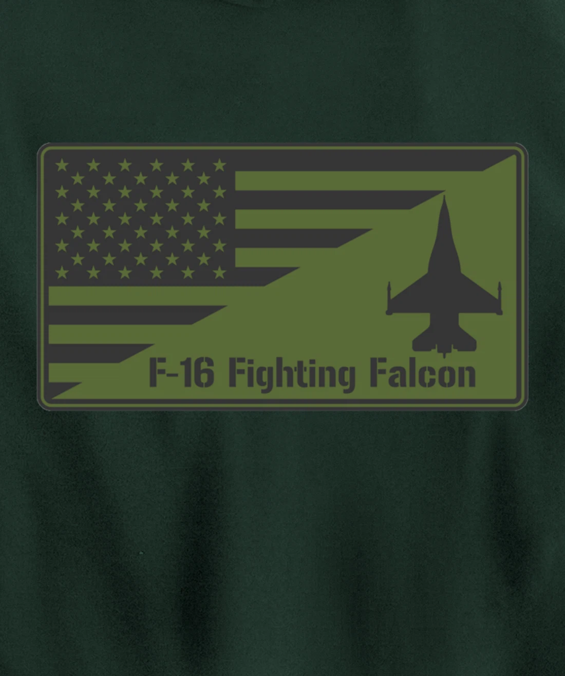 F-16 Fighting Falcon American Flag Patch Pullover Hoodie