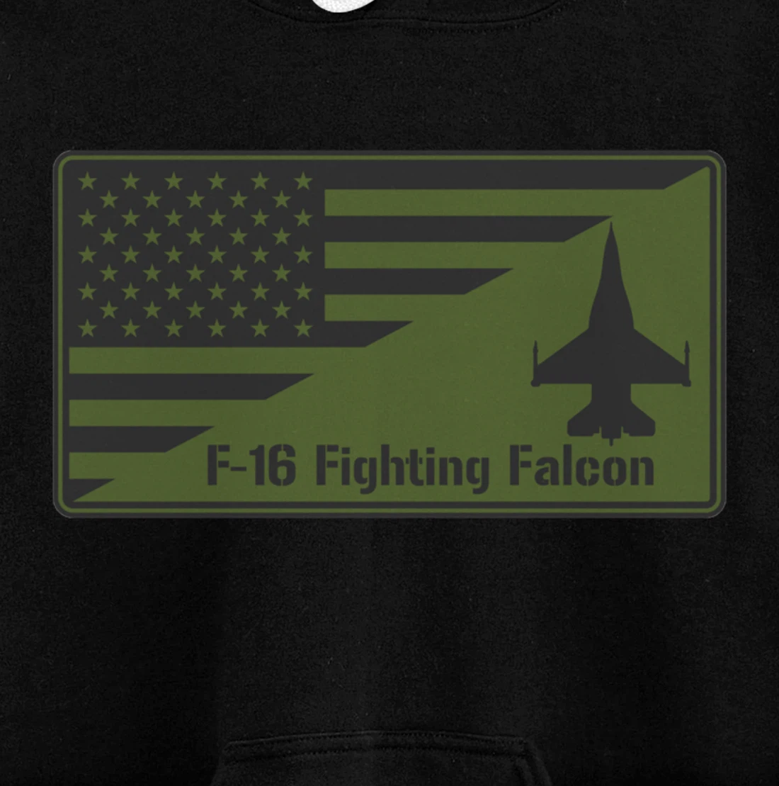 F-16 Fighting Falcon American Flag Patch Pullover Hoodie