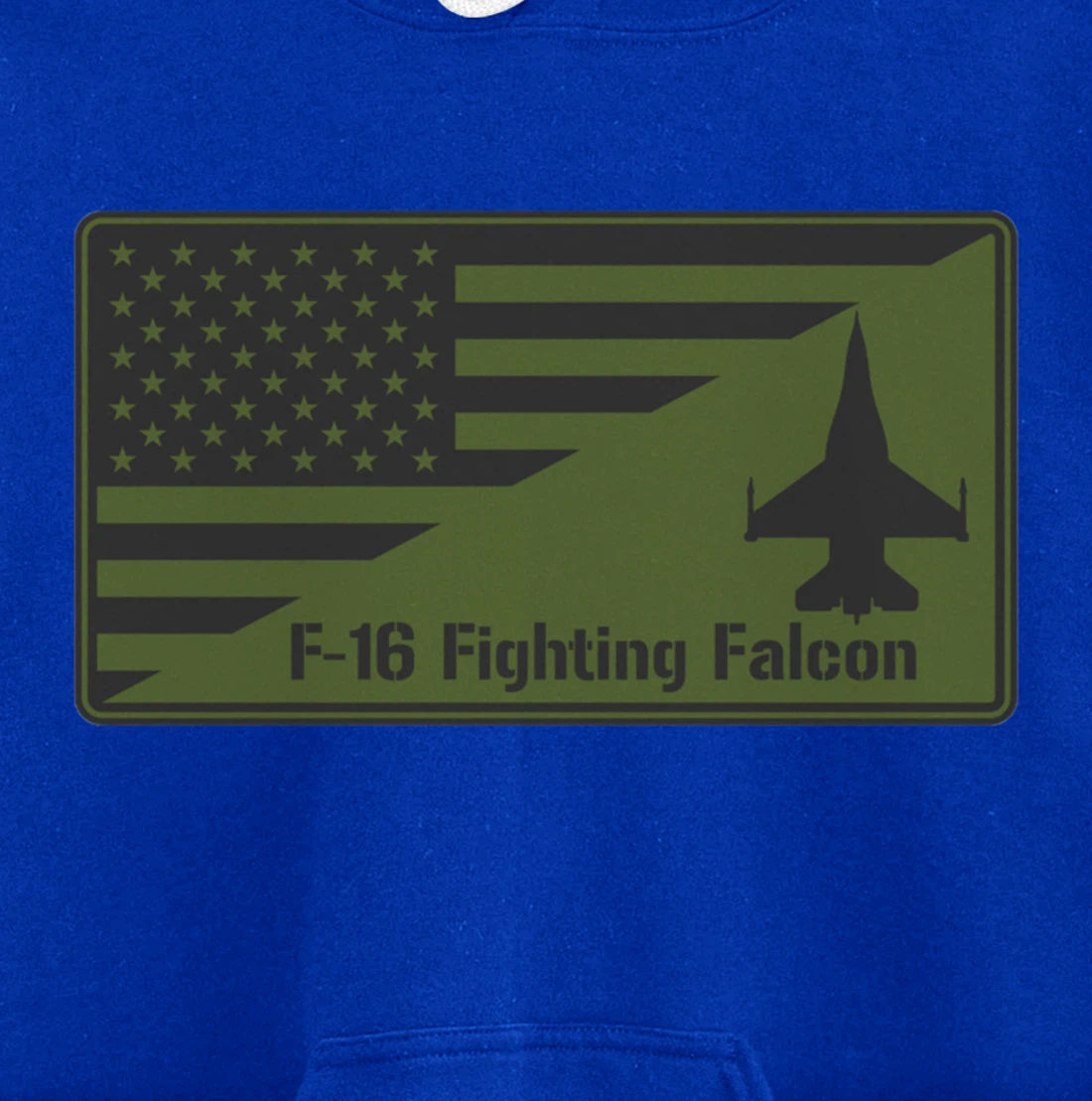F-16 Fighting Falcon American Flag Patch Pullover Hoodie