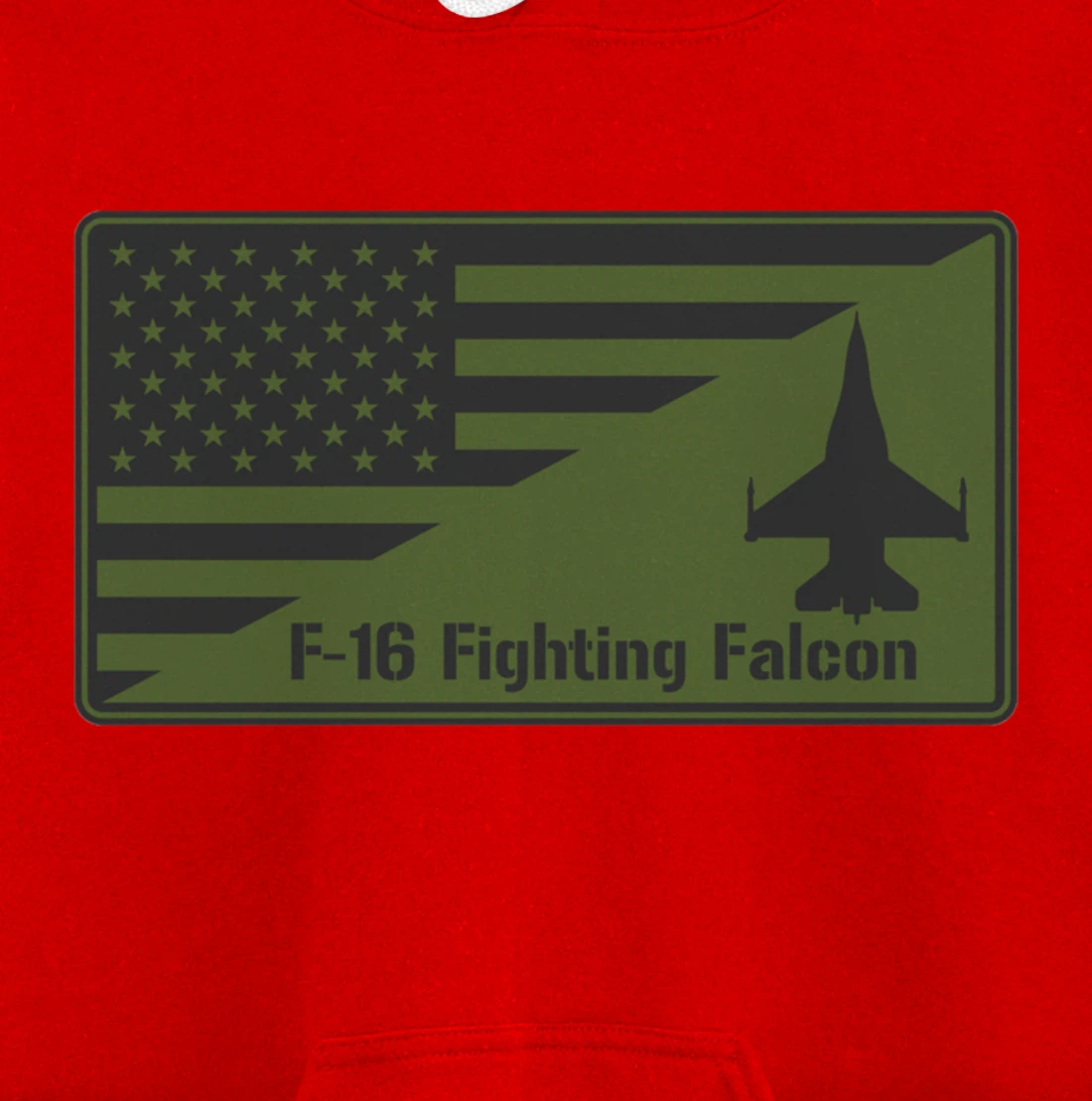 F-16 Fighting Falcon American Flag Patch Pullover Hoodie