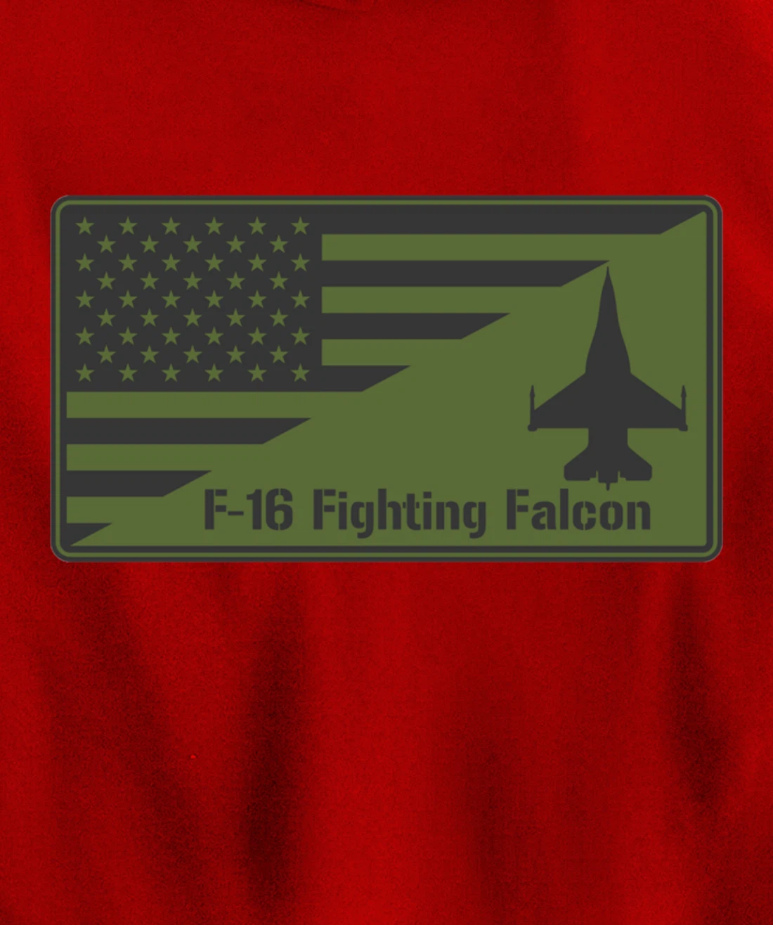 F-16 Fighting Falcon American Flag Patch Pullover Hoodie